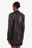 Nanushka Black Faux Leather Long Single Breasted Blazer Size M