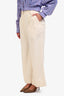A.L.C. Cream Linen Blend Wide Leg Trousers Size 8