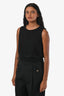 Maje Black Open Back Net Detail Top Size 36