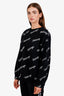 Balenciaga Black Wool Logomania Sweater Size XS