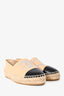 Pre-loved Chanel™ Beige/Black/Grey Leather CC Espadrilles Size 38