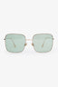 Christian Dior Gold Tone Square Frame Sunglasses