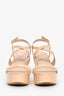 Stuart Weitzman Nude Patent Leather Wedge Heels Size 6.5