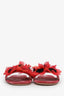 Miu Miu Pink Velvet Floral Appliqué Sandals Size 40