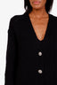 Ba&sh Black Wool and Mohair Embellished Button Sweater Dress Size 1