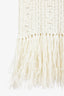 Jean Paul Gaultier Cream Virgin Wool Fringe Scarf