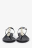 Pre-loved Chanel™ Interlocking CC Logo Leather T-Strap Sandals Size 38