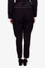 Balmain Black Wool Satin Ruffle Waist Tuxedo Pant Size 6