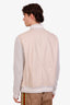 Blouson aviateur Brunello Cucinelli en cuir beige/gris, taille XXL homme