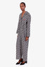 Fendi Black/White Silk FF Zucca Print Belted Jumpsuit Size 44