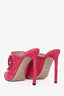 Gucci Pink Suede Crystal Horsebit Mule Heels Size 41