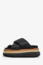 Sacai Black Leather Padded Platform Sandals Estimated Size 37