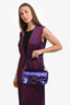 Fendi Purple Sequin Baguette Shoulder Bag