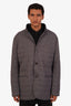 Brunello Cucinelli Grey/Blue Nylon Button Up Jacket Size 3XL Mens