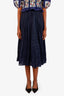 Chloé Navy Pleated Midi Skirt Size 36