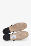 Pre-loved Chanel™ 2023 White/Black Knit CC Logo Mules Size 38