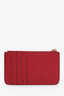 Fendi 2021 Brown/Red FF Embossed Key Pouch Wallet