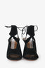 Aquazzura Black Suede Sexy Thing 105 Sandals Size 38