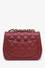 Pre-loved Chanel™ 2022 Burgundy Quilted Lambskin Mini Square Flap Bag