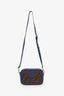 Fendi Blue/Brown Coated Canvas FF Logo Mini Camera Bag with Strap