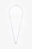 Hermès White Palladium-Plated Mini 'Pop H' Necklace