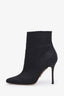 Manolo Blahnik Black Glitter Accents Ankle Boots Size 36.5