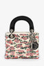 Christian Dior 2014 Cream Satin Multi Sequin Mini Lady Dior Top Handle with Strap