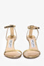 Jimmy Choo Gold Lizard Print Leather Minny 85 Sandals Size 36.5
