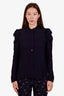 Blouse See by Chloé à manches à volants bleu marine taille 36