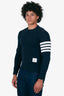 Thom Browne Navy Cotton 4-Bar Crewneck Sweater Size 2 Mens