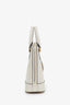 Gucci White Horsebit 1955 Leather Top Handle Bag with Strap