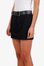 Alexander Wang Black Cow Leather Belted Mini Skirt Size 2
