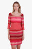 Alaïa Pink and Red Cut Out Top and Skirt Set Size S