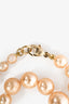 Pre-loved Chanel™ Gold Toned Pearl Long CC Necklace