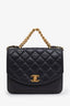 Pre-loved Chanel™ 2019 Black Quilted Aged Calfskin Caviar Chain Handle Flap Shoulder Bag