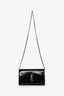 Saint Laurent 2023 Black Patent Leather Wallet on Chain