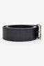 Louis Vuitton 2019 Black Leather Gunmetal Monogram Belt Size 90/36