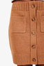 Burberry Brown Cotton Button Knit Mini Skirt Size M