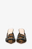 Roger Vivier Black/Brown Leopard Print Square Buckle Mules Size 38.5