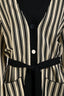 Max Mara Cream/Black Belted Striped Cardigan