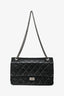 Pre-loved Chanel™ 2011-12 Black Quilted Crinkled Calfskin 2.55 Reissue 266 Double Flap Bag SHW