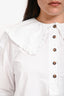 Ganni White Cotton Button Detailed Long Sleeve Dress Size S/M