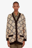 Gucci Tan/Brown Monogram Reversible Button Up Cardigan Size M