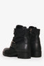 Prada Black Leather Nylon Combat Boots Size 38