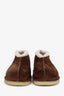 Miu Miu Brown Suede Shearling-Lined Ankle Boots Size 41