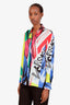 Versace Multicolour Printed Silk Button Up Blouse Size 40