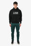 Burberry Green/White Drawstring Track Pants Size S