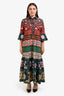 La Double J Red/Green Multicolour Printed Flare Sleeve 'Artemis' Maxi Dress Size XL