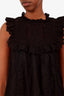 Zimmermann Black Cotton Embroidered Eyelet Blouse Size 3