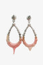 Ottolinger Pink Crystal Embellished Hoop Dipped Earrings